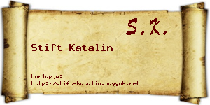 Stift Katalin névjegykártya